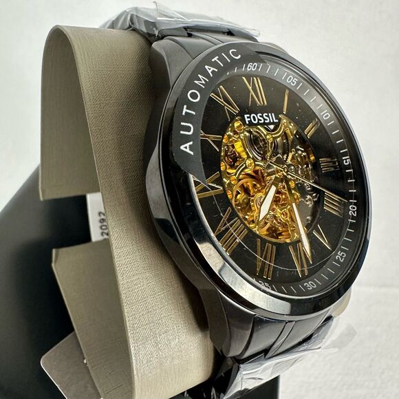 New Fossil Flynn Automatic Black Stainless Steel Watch BQ2092 - Picture 3 of 13